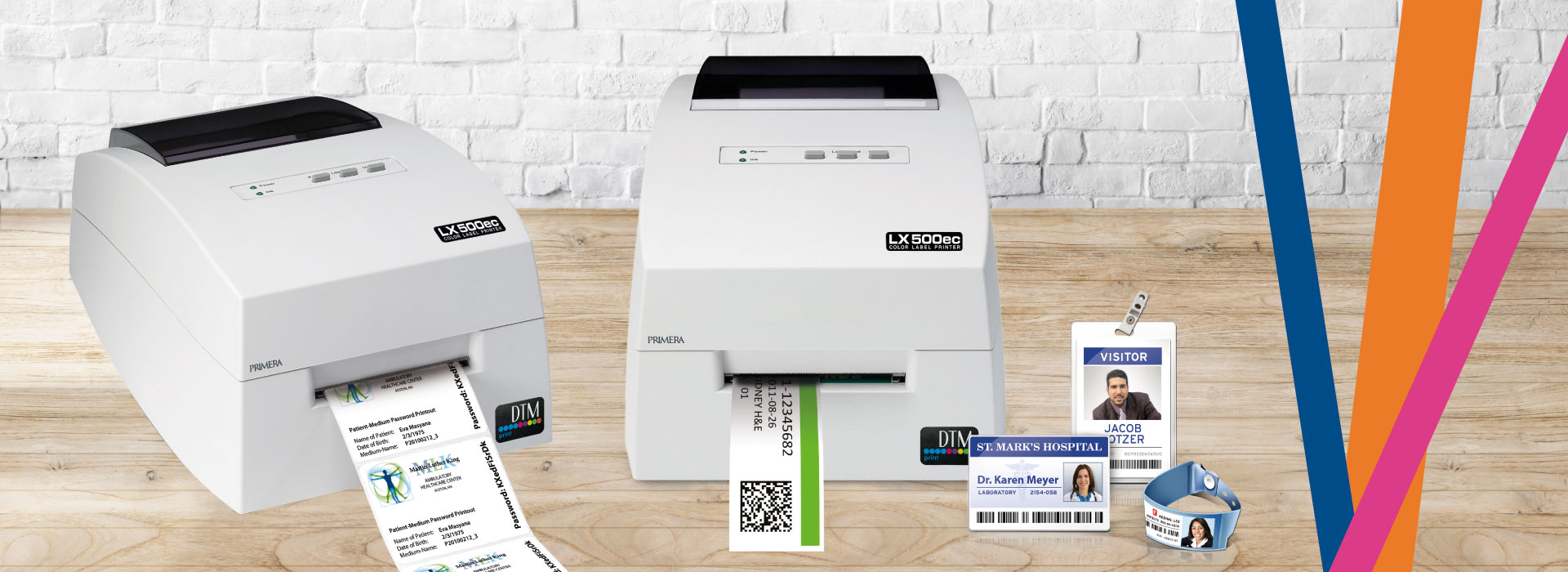 label printer for specimen labels, ID badges, wristbands