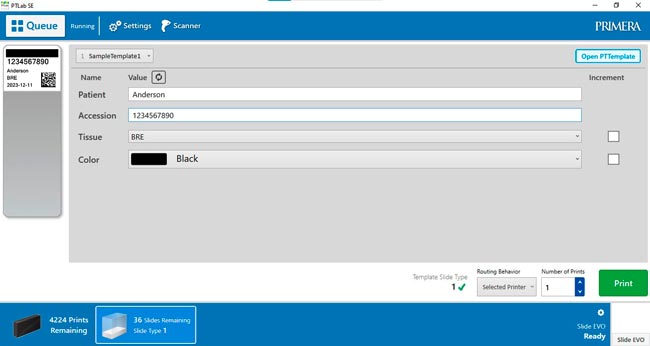 Slide Configuration PTLab